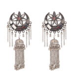 Oxidised Silver Long Ghoongroo Jhumka Earrings For Girls And Women