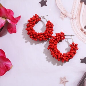 Red beautiful round Earring for Girls And Women