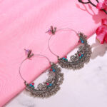 Oxidized Silver Peacock Earring For Girls And Women