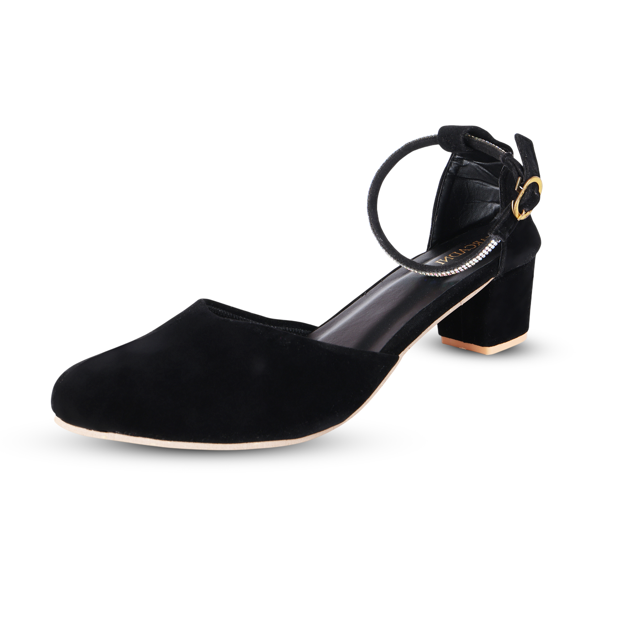 EARCADNI Women’s Pointed Toe Block Heel Fashion Sandals with Buckled Ankle Strap - Image 3