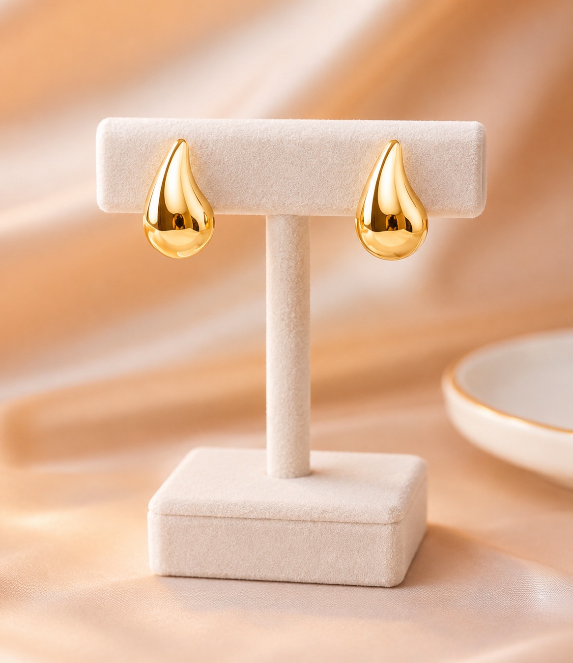 Earcadni Gold Plated Water Drop Earrings for Women & Girls - Image 3