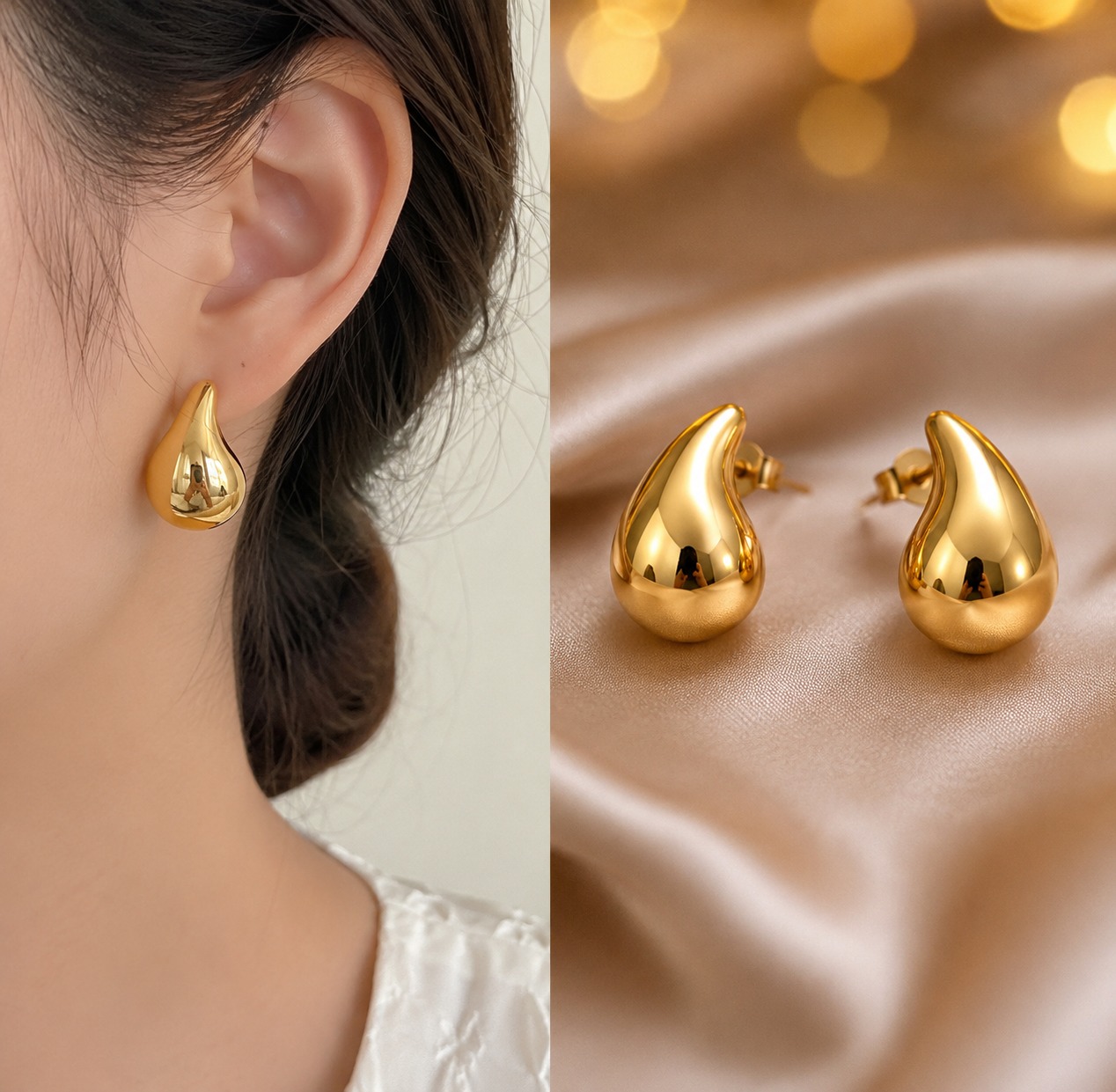 Earcadni Gold Plated Water Drop Earrings for Women & Girls - Image 5