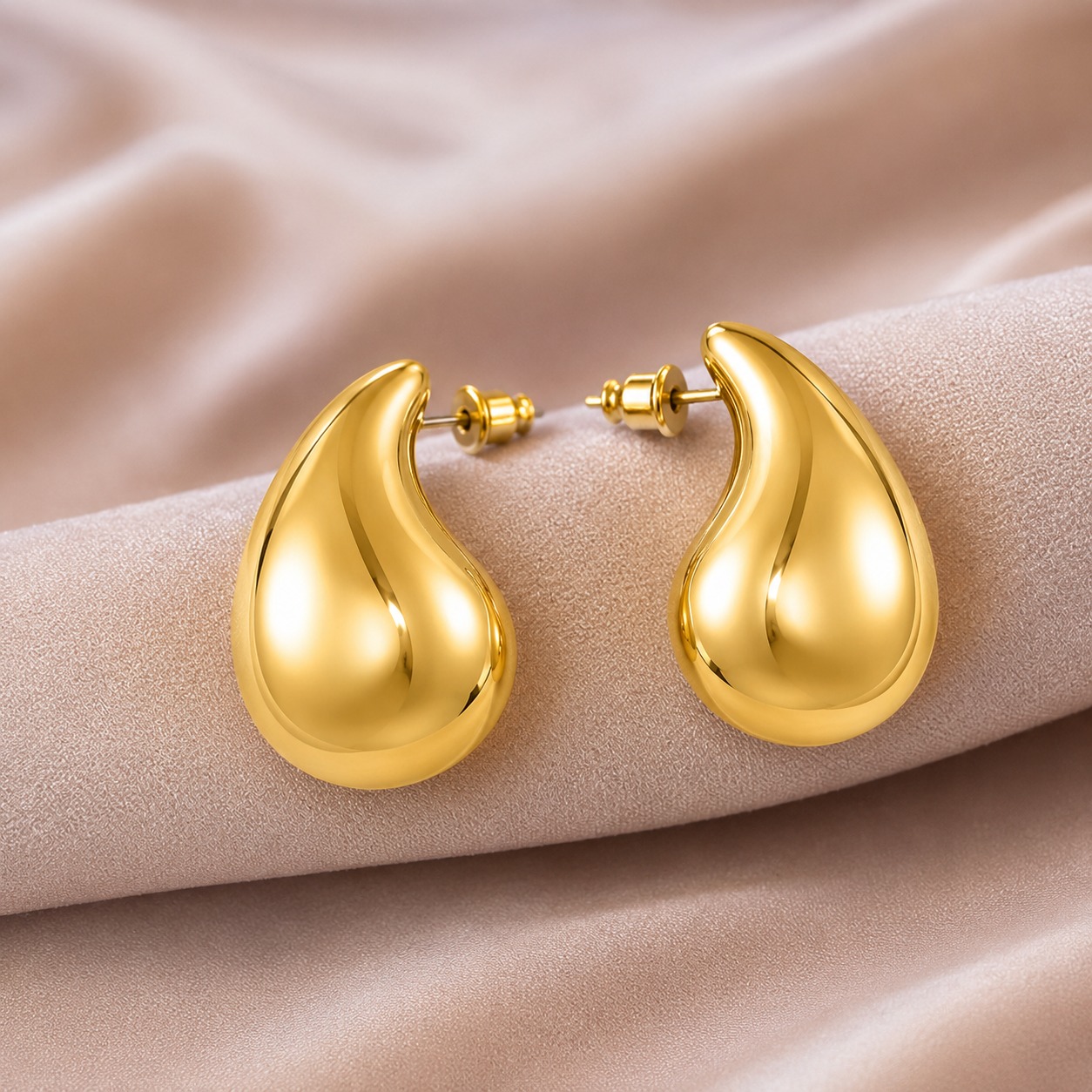 Earcadni Gold Plated Water Drop Earrings for Women & Girls
