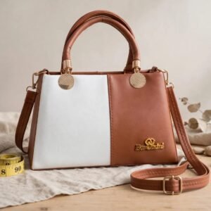 Brown & white Small Handbag