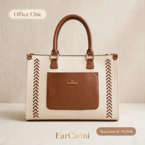 Women’s Premium Tote Bag with Front Pocket & Stylish Contrast Design